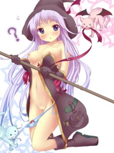 Rating: Questionable Score: 0 Tags: >_< ? anyannko bare_shoulders blue_eyes blush boots bow_panties breasts collarbone familiar feline female gloves hat highres kneeling lavender_hair long_hair looking_at_viewer navel nipples no_bra original panties panty_pull purple_eyes pussy rule34 small_breasts solo staff star uncensored underwear very_long_hair wardrobe_malfunction white_background witch witch_hat User: bunchy7s