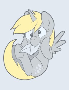 Rating: Safe Score: 0 Tags: blonde_hair cutie_mark derp_eyes derpy_hooves_(mlp) e621 equid equine feathered_wings feathers female feral friendship_is_magic fur grey_body grey_fur hair hasbro horn letter looking_at_viewer mammal my_little_pony mythological_creature mythological_equine mythology pixel-prism simple_background smile solo winged_unicorn wings User: bunchy7s
