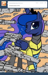 Rating: Safe Score: 0 Tags: 2k_games blue_body blue_eyes blue_feathers blue_hair borderlands crossover e621 english_text equid equine feathered_wings feathers female feral friendship_is_magic gun hair hasbro horn john_joseco long_hair mammal my_little_pony mythological_creature mythological_equine mythology princess_luna_(mlp) ranged_weapon smile solo text tumblr weapon winged_unicorn wings User: bunchy7s Rating: Safe Score: 0 Tags: 2k_games blue_body blue_eyes blue_feathers blue_hair borderlands crossover e621 english_text equid equine feathered_wings feathers female feral friendship_is_magic gun hair hasbro horn john_joseco long_hair mammal my_little_pony mythological_creature mythological_equine mythology princess_luna_(mlp) ranged_weapon smile solo text tumblr weapon winged_unicorn wings User: bunchy7s