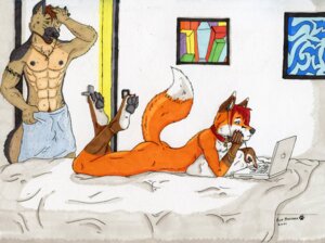 Rating: Safe Score: 0 Tags: 2011 ace_stryker anthro apple_inc. apple_macintosh arms_bent athletic bed bed_sheet bedding bent_legs blue_eyes calves_up canid canine canis collar computer dipstick_tail domestic_dog duo e621 electronics facial_hair feet femboy fox furniture german_shepherd green_eyes hair hand_on_head hand_on_own_head herding_dog hi_res hindpaw holding_head imminent_rape imminent_sex inside laptop lying macbook male male/male mammal markings on_bed pastoral_dog pawpads paws piercing raised_arm raised_calf raised_hand red_hair tail tail_markings towel towel_only User: bunchy7s