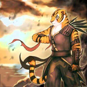 Rating: Safe Score: 0 Tags: anthro blood bodily_fluids dreamworks e621 felid female kung_fu_panda mammal master_tigress pantherine shanbazall solo stripes tail tiger weapon User: bunchy7s