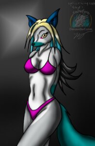 Rating: Safe Score: 0 Tags: 2011 anthro bikini biped breasts canid canine clothed clothing e621 female fox fur grey_body grey_fur hair long_hair looking_at_viewer mammal multicolored_hair simple_background skimpy sky_(snowfyre) snowfyre solo standing swimwear two-piece_swimsuit white_body white_fur yellow_eyes User: bunchy7s