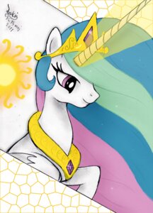 Rating: Safe Score: 0 Tags: 2011 armor crown e621 equid equine feathered_wings feathers female feral friendship_is_magic fur hair hasbro headgear hi_res horn jewelry joakaha magic mammal multicolored_hair my_little_pony mythological_creature mythological_equine mythology pink_eyes princess princess_celestia_(mlp) purple_eyes rainbow_hair royalty simple_background smile solo sun toony white_body white_feathers white_fur winged_unicorn wings User: bunchy7s