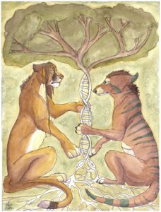 Rating: Safe Score: 0 Tags: ambiguous_gender cougar dasyuromorph dna duo e621 felid feline feral humor mammal marsupial painting_(artwork) paso plant pun quadruped recently_extinct_species stripes symbolism tail thylacine traditional_media_(artwork) traditional_painting_(artwork) traditional_watercolor_(artwork) tree visual_pun watercolor_(artwork) User: bunchy7s