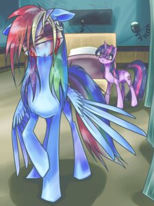 Rating: Questionable Score: 0 Tags: 8-xenon-8 bed blind blindfold blood blue_body blue_feathers blue_fur bodily_fluids cutie_mark disability duo e621 equid equine feathered_wings feathers female feral friendship_is_magic fur furniture hair hasbro horn inside mammal multicolored_hair my_little_pony mythological_creature mythological_equine mythology pegasus purple_hair quadruped rainbow_dash_(mlp) rainbow_hair shadow tail twilight_sparkle_(mlp) two_tone_hair unicorn wings User: bunchy7s