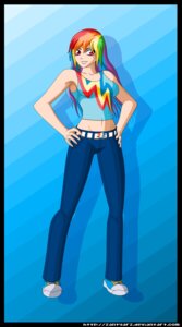 Rating: Safe Score: 0 Tags: alternate_species big_breasts breasts e621 female friendship_is_magic grandfathered_content hair hasbro hi_res human human_only humanized looking_at_viewer mammal multicolored_hair my_little_pony not_furry rainbow_dash_(mlp) rainbow_hair smile solo zantyarz User: bunchy7s