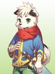 Rating: Safe Score: 0 Tags: 3:4 anthro blush canid canine canis clothing domestic_dog e621 male mammal masaski melee_weapon open_mouth scarf solo sword tail teeth tongue weapon User: bunchy7s