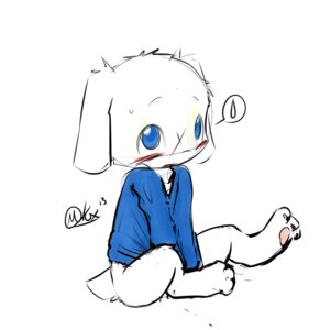 Rating: Questionable Score: 0 Tags: 1:1 ambiguous_gender anthro blue_clothing blue_eyes blue_sweater blue_topwear blush bottomless cave_story clothed clothing covering covering_self e621 embarrassed lagomorph mammal manafox mimiga pawpads paws scar solo sue_sakamoto sweater topwear young young_ambiguous young_anthro User: bunchy7s