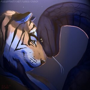 Rating: Safe Score: 0 Tags: 1:1 2012 ambiguous_gender anthro duo e621 eye_contact felid forked_tongue gasmask_(artist) long_tongue looking_at_another mammal nude pantherine reptile romantic romantic_couple scalie side_view simple_background snake tiger tongue tongue_out whiskers User: bunchy7s