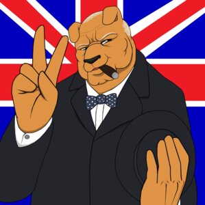 Rating: Safe Score: 0 Tags: anthro bulldog canid canine canis cigar clothing domestic_dog droll3 e621 gentleman gesture hand_gesture hat headgear headwear hi_res looking_at_viewer male mammal mastiff molosser smoking solo union_jack v_sign winston_churchill world_war_2 User: bunchy7s