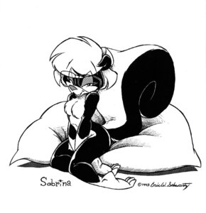 Rating: Safe Score: 0 Tags: 1993 anthro bedroom_eyes breasts countershading e621 eric_schwartz eyewear featureless_breasts female fluffy fluffy_tail glasses gloves_(marking) greyscale leg_markings looking_at_viewer mammal markings mephitid monochrome narrowed_eyes nude sabrina_(sabrina_online) sabrina_online seductive skunk smile socks_(marking) solo striped_skunk tail text User: bunchy7s
