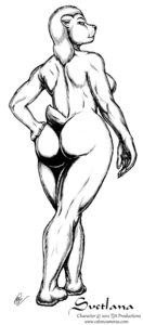 Rating: Questionable Score: 0 Tags: 2012 anthro bear big_butt biped black_and_white breasts butt cats_n'_cameras cirrel digital_drawing_(artwork) digital_media_(artwork) e621 feet female full-length_portrait grin hair hand_on_hip hindpaw huge_butt looking_at_viewer looking_back mammal monochrome nude paws portrait rear_view short_hair short_tail side_boob smile solo standing svetlana_(cnc) tail thick_thighs wide_hips User: bunchy7s