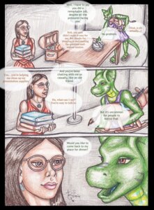 Rating: Safe Score: 0 Tags: alexi_tishen anthro blue_tongue blush book breasts brown_eyes brown_hair clothed clothing colored_pencil_(artwork) comic convention cutlery dialogue dragon dress duo e621 ear_piercing english_text eyewear female footwear fork furniture glasses green_body green_scales hair heather_kowalski hi_res human jewelry kitchen_utensils lamp mammal mythological_creature mythological_scalie mythology necklace open_mouth piercing plate rocking_horse sandals scales scalie shoes spoon standing table tail text the_tishen_transformation tiliquain tongue tools traditional_media_(artwork) zmeydros User: bunchy7s