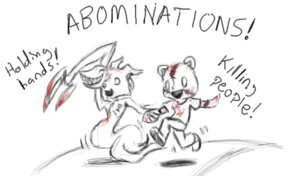 Rating: Questionable Score: 0 Tags: anthro bear blood bodily_fluids canid canine canis daisy_(rq) domestic_dog duo e621 female happy male mammal monster partially_colored queblock ruby_quest stitches_(rq) User: bunchy7s