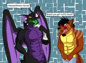 Rating: Explicit Score: 0 Tags: abs anthro balls biceps black_body black_scales black_skin canid canine canis claws crocdragon89 dialogue dragon duo e621 embarrassed english_text european_mythology fangs fenris_williams flaccid genitals green_eyes green_tongue hair horn jason_takayama male male/male mammal membrane_(anatomy) membranous_wings muscular mythological_creature mythological_scalie mythology nude open_mouth pecs penis purple_body scales scalie scar teeth text tongue towel towel_on_shoulder western_dragon wings wolf zeke_(crocdragon89) User: bunchy7s