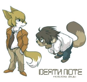 Rating: Safe Score: 0 Tags: accessory alternate_species alternative_fashion anthro barefoot bottomwear brown_body brown_fur brown_hair canid canine clothed clothing death_note dipstick_tail duo e621 emo english_text eye_contact feet footwear fox fully_clothed fur furrification hair l_(death_note) light_yagami looking_at_another low_res male mammal markings multicolored_tail necktie pants shirt shoes short_hair simple_background tail tail_markings tan_body tan_fur tan_hair text topwear unknown_artist what white_background white_body white_fur User: bunchy7s