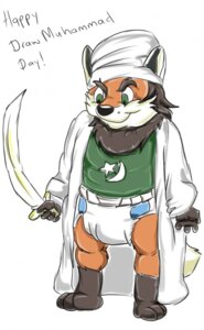 Rating: Questionable Score: 0 Tags: anthro canid canine cloak clothed clothing diaper digital_media_(artwork) draw_muhammad_day e621 english_text fox friar_(artist) front_view full-length_portrait fur green_eyes headgear headwear hi_res islam islamophobia male mammal melee_weapon muhammad multicolored_body multicolored_fur parody portrait racism religion religious_clothing religious_headwear sacrilegious scimitar simple_background solo star_and_crescent sword text toddler turban weapon wearing_diaper white_background white_body white_fur xenophobia young young_anthro User: bunchy7s Rating: Questionable Score: 0 Tags: anthro canid canine cloak clothed clothing diaper digital_media_(artwork) draw_muhammad_day e621 english_text fox friar_(artist) front_view full-length_portrait fur green_eyes headgear headwear hi_res islam islamophobia male mammal melee_weapon muhammad multicolored_body multicolored_fur parody portrait racism religion religious_clothing religious_headwear sacrilegious scimitar simple_background solo star_and_crescent sword text toddler turban weapon wearing_diaper white_background white_body white_fur xenophobia young young_anthro User: bunchy7s
