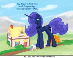 Rating: Safe Score: 0 Tags: 5:4 building cloud cosmic_mane duo e621 english_text equid equine extreme_size_difference feathered_wings feathers female fence feral friendship_is_magic grass green_eyes hasbro hedges horn house macro mammal my_little_pony mythological_creature mythological_equine mythology outside plant princess_celestia_(mlp) princess_luna_(mlp) quadruped shieltar sibling_(lore) sister_(lore) sisters_(lore) size_difference tail tent text winged_unicorn wings User: bunchy7s
