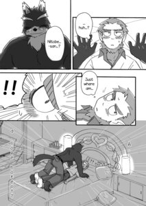 Rating: Questionable Score: 0 Tags: abs anthro bed biceps black_and_white black_body black_fur book canid canine canis clothing comic cotton_(artist) dialogue domestic_dog e621 english_text fur furniture greyscale haplorhine male mammal monkey monochrome muscular nitobe noguchi primate text tooboe_bookmark tuft User: bunchy7s