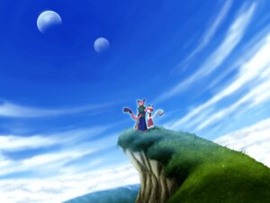 Rating: Safe Score: 0 Tags: 2007 4:3 amazing_background anthro blue_theme cliff clothed clothing cloud day detailed detailed_background domestic_cat duo e621 felid feline felis female high_place ikuta_takanon kemono landscape lick_zack male mammal moon official_art outside scenery_porn scenic_view sky tail tail_tale two_moons wallpaper yaminabe_aries zile_(tail_tale) User: bunchy7s