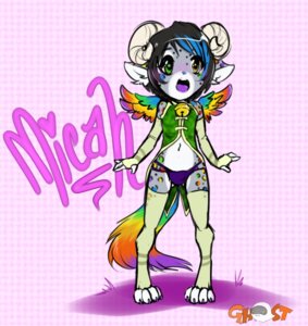 Rating: Questionable Score: 0 Tags: anthro chibi clothing e621 feathered_wings feathers femboy ghostblanketboy hair horn legwear male mammal multicolored_hair multicolored_tail open_mouth panties pink_background rainbow_hair rainbow_tail rainbow_wings simple_background solo sparklefur stockings tail underwear wings User: bunchy7s