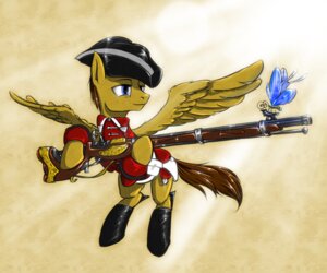 Rating: Safe Score: 0 Tags: 2013 6:5 arthropod blue_eyes boots brown_hair butterfly clothing cloud duo e621 equid equine feathered_wings feathers feral flying footwear gun hair hasbro hat headgear headwear insect jacket lepidopteran madhotaru male mammal musket my_little_pony mythological_creature mythological_equine mythology outside pegasus quadruped ranged_weapon redcoat rifle shoes sky skyscape tail topwear weapon wings User: bunchy7s