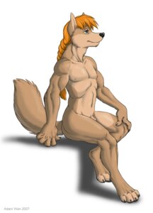 Rating: Explicit Score: 0 Tags: 2007 4_toes 5_fingers animal_genitalia anthro arms_bent barefoot bent_legs biceps biped black_nose braided_hair canid canine claws colored countershading digital_media_(artwork) e621 feet fingers fur genitals green_eyes hair hand_on_knee hand_on_leg hand_on_own_knee hand_on_own_leg holding_knee holding_leg legs_over_edge long_hair male mammal muscular muscular_anthro muscular_male navel nipples nude orange_hair over_edge paws pecs penis penis_tip pinup pose shadow sheath side_view simple_background sitting smile solo tail tan_body tan_fur text toe_claws toes white_background zaush zaush_(zaush) User: bunchy7s