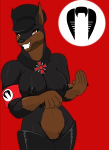 Rating: Questionable Score: 0 Tags: 2012 anthro armband big_breasts black_clothing black_legwear black_nipples black_nose boots breasts canid canine canis clothed clothing commander dobermann domestic_dog droll3 e621 female footwear germany hat headgear headwear hi_res latex legwear lena_(droll3) looking_at_viewer mammal mostly_nude nazi nipples parody pinscher riding_crop shoes smile solo teeth thigh_boots thigh_highs third_reich topless whip world_war world_war_2 User: bunchy7s