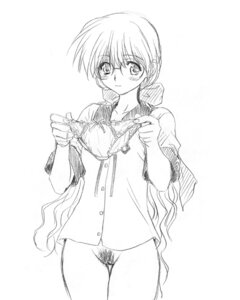 Rating: Explicit Score: 0 Tags: blush copyright_request female holding_panties monochrome no_panties pubic_hair pussy rule34 uncensored User: bunchy7s