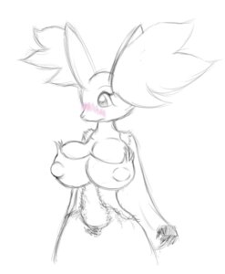 Rating: Questionable Score: 0 Tags: anthro anthrofied big_breasts blush breasts canid canine cleavage clothed clothing delphox e621 female generation_6_pokemon hi_res inner_ear_fluff mammal monochrome nintendo nipples pokemon pokemon_(species) pokemorph puffy_nipples sketch solo tuft unknown_artist User: bunchy7s