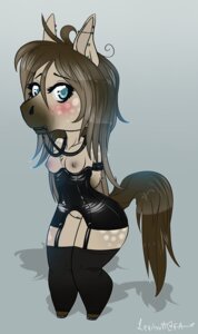 Rating: Explicit Score: 0 Tags: 2014 anthro biped blue_eyes blush breasts brown_hair chibi clothing e621 ear_piercing equid equine eris_(marefurryfan) eyebrows eyelashes female genitals hair hi_res horse latex legwear lexibutt long_hair looking_at_viewer mammal nipples piercing pony shadow simple_background solo standing stockings vulva User: bunchy7s