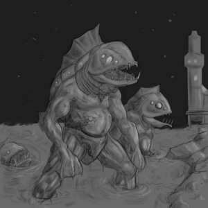 Rating: Safe Score: 0 Tags: 1:1 amphibian aquatic bottomwear clothed clothing cthulhu_mythos deep_one_(h.p._lovecraft) e621 eldritch_abomination fish greyscale group h._p._lovecraft loincloth lovecraftian_(genre) male merfolk monochrome monster multi_eye muscular navel rebirthofdougler split_form teeth topless water User: bunchy7s