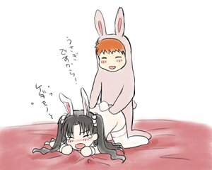 Rating: Explicit Score: 0 Tags: 1boy 1girls animal_costume animal_ears black_hair bunny_ears bunnysuit chibi emiya_shirou fate/stay_night fate_(series) female long_hair lowres male orange_hair parody rule34 sex short_hair thighhighs tohsaka_rin type-moon User: bunchy7s
