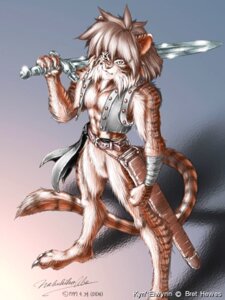 Rating: Questionable Score: 0 Tags: 1997 3:4 4_fingers abs anthro barefoot biped bottomless brown_body brown_fur brown_hair claws clothed clothing e621 feet felid fingers fist fur hair holding_melee_weapon holding_object holding_sword holding_weapon karabiner kyn'_elwynn male mammal melee_weapon pantherine scabbard solo standing stripes sword tail tiger topwear vest weapon User: bunchy7s