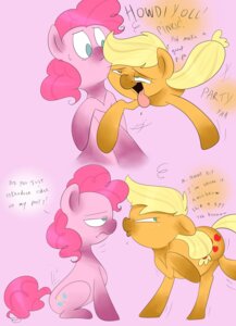 Rating: Safe Score: 0 Tags: 2013 absurd_res applejack_(mlp) blonde_hair blue_eyes comic cutie_mark dialogue drunk duo e621 earth_pony english_text equid equine female feral freckles friendship_is_magic fur green_eyes hair half-closed_eyes hasbro hi_res horse mammal my_little_pony narrowed_eyes open_mouth orange_body orange_fur pink_body pink_fur pink_hair pinkie_pie_(mlp) pony standing substance_intoxication text theponybox696 tongue User: bunchy7s