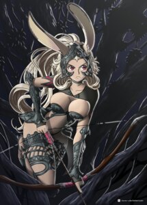 Rating: Safe Score: 0 Tags: 2012 animal_humanoid armor arrow_(weapon) big_breasts bow_(weapon) breasts brown_hair claws cleavage clothed clothing dark_body dark_skin detailed_background e621 female final_fantasy final_fantasy_xii forest fran_(final_fantasy) gauntlets gloves hair handwear headgear helmet hi_res holding_object holding_weapon humanoid kawa-v lagomorph lagomorph_humanoid long_ears long_hair mammal mammal_humanoid nails navel outside plant pose ranged_weapon red_eyes solo square_enix standing tree unconvincing_armor viera weapon white_hair wood User: bunchy7s