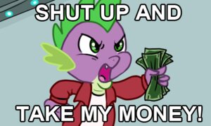 Rating: Safe Score: 0 Tags: 5:3 anthro clothed clothing comedy_central detailed_background dragon e621 english_text friendship_is_magic futurama green_body green_eyes green_scales hasbro holding_money holding_object humor low_res male meme money my_little_pony mythological_creature mythological_scalie mythology open_mouth purple_body purple_scales scales scalie shut_up_and_take_my_money solo spike_(mlp) text toony unknown_artist User: bunchy7s Rating: Safe Score: 0 Tags: 5:3 anthro clothed clothing comedy_central detailed_background dragon e621 english_text friendship_is_magic futurama green_body green_eyes green_scales hasbro holding_money holding_object humor low_res male meme money my_little_pony mythological_creature mythological_scalie mythology open_mouth purple_body purple_scales scales scalie shut_up_and_take_my_money solo spike_(mlp) text toony unknown_artist User: bunchy7s
