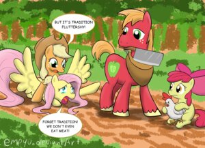 Rating: Questionable Score: 0 Tags: accessory apple_bloom_(mlp) applejack_(mlp) avian beak big_macintosh_(mlp) bird blonde_hair bodily_fluids bow_(feature) bow_accessory bow_ribbon carrying_another chicken cleaver_(weapon) clothing cowboy_hat crying cutie_mark dialogue e621 earth_pony empyu english_text equid equine feathered_wings feathers female feral fluttershy_(mlp) freckles friendship_is_magic frown fur galliform green_eyes group hair hair_accessory hair_bow hair_ribbon hasbro hat headgear headwear horn horse imminent_death knife long_hair male mammal melee_weapon my_little_pony mythological_creature mythological_equine mythology open_mouth orange_body orange_fur outside pegasus phasianid pink_hair pony red_body red_fur ribbons speech_bubble tears text tongue weapon wings yellow_body yellow_feathers young young_feral User: bunchy7s