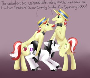 Rating: Explicit Score: 0 Tags: anal anal_penetration black_hair bodily_fluids bow_(feature) bow_tie brauner_(artist) brother_(lore) brothers_(lore) clothing cum cum_in_ass cum_in_mouth cum_inside cutie_mark dialogue double_penetration e621 english_text equid equine erection eyes_closed facial_hair fellatio feral flam_(mlp) flim_(mlp) friendship_is_magic genital_fluids genitals group group_sex hair hasbro hat headgear headwear horn indirect_incest_(lore) male male/male male_penetrated male_penetrating male_penetrating_male mammal multicolored_hair mustache my_little_pony mythological_creature mythological_equine mythology oral oral_penetration penetration penile penis quadruped sex sibling_(lore) spitroast tail text threesome trio twins_(lore) two_tone_hair unicorn User: bunchy7s