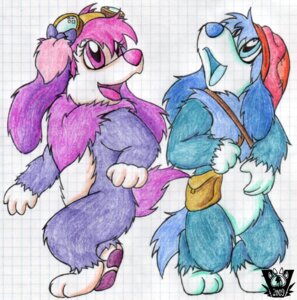Rating: Safe Score: 0 Tags: 2009 accessory anthro blue_body blue_eyes blue_fur bow_(feature) bow_accessory bow_ribbon canid canine canis clothing crayon_(artwork) disney domestic_dog duo e621 eyewear female fluppy_dogs fur goggles graph_paper hair_accessory hair_bow hair_ribbon hat headgear headwear male mammal mixed_media pen_(artwork) pink_body pink_eyes pink_fur purple_body purple_fur ribbons shoulder_bag stanley_(fluppy_dogs) tail tippi traditional_media_(artwork) valyce_negative User: bunchy7s