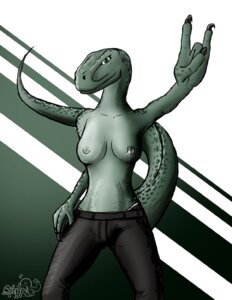 Rating: Questionable Score: 0 Tags: anthro bottomwear breasts clothed clothing dinosaur dromaeosaurid e621 female nipple_piercing nipples non-mammal_breasts non-mammal_nipples pants piercing prehistoric_species reptile saurischian scalie solo spinal tail theropod topless unknown_artist velociraptor User: bunchy7s
