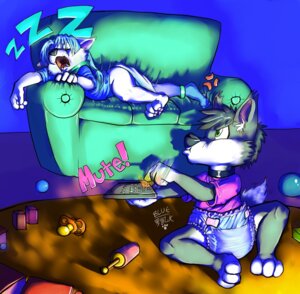 Rating: Safe Score: 0 Tags: ageplay angry bent_arm bent_leg bent_legs block blue_diaper blue_ferret canid canine canis clothed clothing controller diaper domestic_dog duo e621 extended_arm extended_leg eyes_closed feet_together_knees_apart furniture hand_over_edge holding_controller holding_object holding_remote_control infantilism lying male mammal on_front over_edge pacifier planted_leg remote_control roleplay sitting sleeping snoring sofa sound_effects spread_knees spreading toy toy_block vowelless vowelless_sound_effect wearing_diaper zzz User: bunchy7s