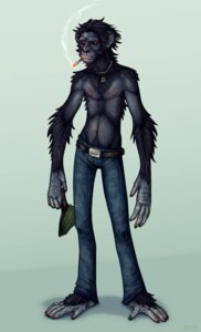 Rating: Safe Score: 0 Tags: 5_fingers 5_toes anthro ape barefoot belt biped black_body black_fur black_hair black_skin bottomwear chimpanzee cigarette clothed clothing denim denim_bottomwear denim_clothing e621 feet fingers front_view full-length_portrait fur hair haplorhine holding_object jeans jewelry looking_at_viewer male mammal navel necklace nipples pan_(genus) pants portrait prehensile_feet primate psychodjinn red_eyes smoke smoking solo standing toes topless User: bunchy7s Rating: Safe Score: 0 Tags: 5_fingers 5_toes anthro ape barefoot belt biped black_body black_fur black_hair black_skin bottomwear chimpanzee cigarette clothed clothing denim denim_bottomwear denim_clothing e621 feet fingers front_view full-length_portrait fur hair haplorhine holding_object jeans jewelry looking_at_viewer male mammal navel necklace nipples pan_(genus) pants portrait prehensile_feet primate psychodjinn red_eyes smoke smoking solo standing toes topless User: bunchy7s