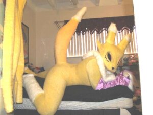 Rating: Questionable Score: 0 Tags: 4:3 anthro armor bandai_namco black_eyes black_sclera butt canid canine clothing cosplay costume digimon digimon_(species) e621 female franchii-manchii fur fursuit gauntlets gloves grandfathered_content handwear mammal photography_(artwork) real renamon solo teasing white_body white_fur yellow_body yellow_fur User: bunchy7s