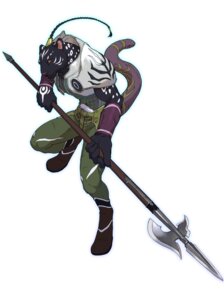 Rating: Safe Score: 0 Tags: 5_fingers afd-yred armor bandai_namco black_body black_fur black_hair bottomwear braided_hair clothed clothing domestic_cat e621 eugene_gallardo felid feline felis fingers fully_clothed fur hair high-angle_view holding_object holding_weapon humanoid_hands male mammal melee_weapon pantherine pants plate_armor pole_axe polearm simple_background solo spots tail tales_of_(series) tales_of_rebirth weapon white_background white_body white_fur User: bunchy7s