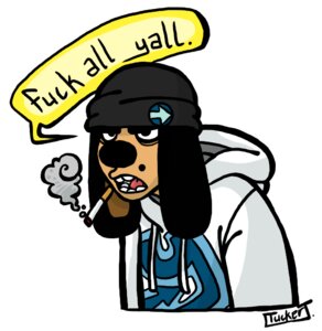 Rating: Questionable Score: 0 Tags: anthro beanie canid canine canis cigarette clothing dialogue domestic_dog e621 english_text eyebrows floppy_ears gangsta ghetto hat headgear headwear hoodie male mammal markings mole_(marking) smoke smoking solo streetwear text thick_eyebrows thug topwear tuckdawg User: bunchy7s