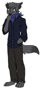 Rating: Safe Score: 0 Tags: anthro barefoot biped blue_eyes canid canine canis clothed clothing e621 feet fox fully_clothed hybrid kerchief kota_blakwulf male mammal scar solo standing sweater topwear wolf xx-heartattack User: bunchy7s