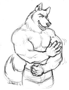 Rating: Questionable Score: 0 Tags: 2010 5_fingers anthro big_muscles black_and_white canid canine canis clothed clothing e621 fingers fist front_view fur lolverine male mammal monochrome muscular muscular_anthro muscular_male open_mouth open_smile pose simple_background sketch smile solo tail tongue tongue_out topless underwear white_background wolf User: bunchy7s
