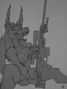 Rating: Questionable Score: 0 Tags: 3:4 anthro anti_material_rifle barrett_firearms_manufacturing breasts canid canine canis clothing cyera e621 ear_piercing eyewear fangs female gloves goggles gun handwear happy hi_res holding_gun holding_object holding_ranged_weapon holding_weapon krinkels line_art mammal monochrome no_pupils open_mouth piercing ranged_weapon rifle sharp_teeth solo spread_legs spreading swimwear tail teeth weapon wolf User: bunchy7s