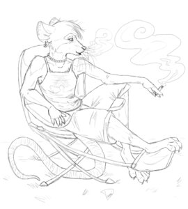 Rating: Safe Score: 0 Tags: ambiguous_gender anthro biped black_and_white chair danni e621 fareme furniture goldenfox mammal monochrome murid murine rat rodent sitting smoking solo tail User: bunchy7s
